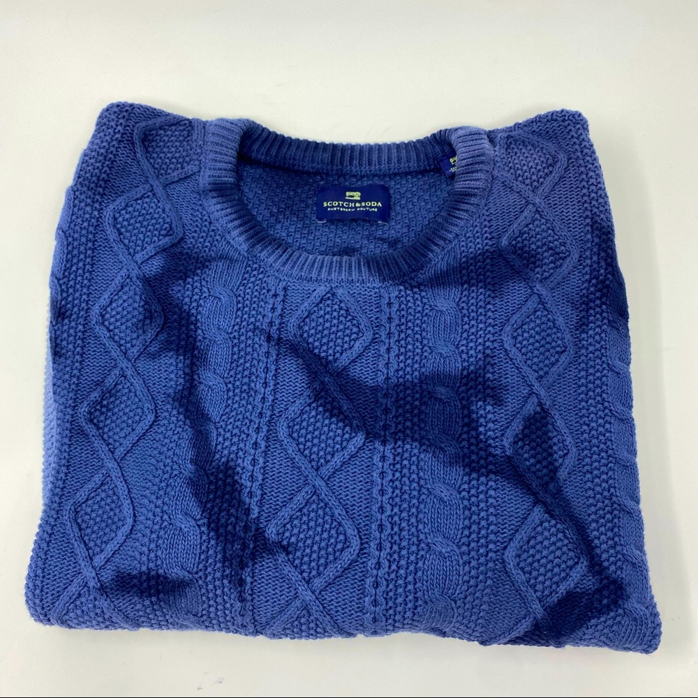 Scotch & Soda Marbled Sweater | Medium | Blue & White | Beautiful Knit Sweater
